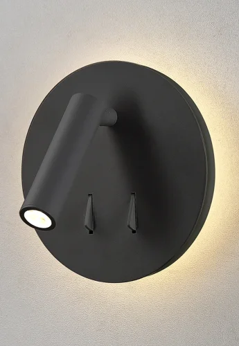 Бра с выключателем LED CLT 223W BL Crystal Lux чёрный на 1 лампа, основание чёрное в стиле модерн  фото 4
